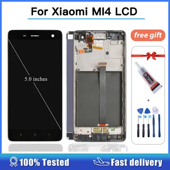 Novi 100% Muški LCD zaslon Za Xiaomi m4 mi 4 mi4 zaslon Osjetljiv na dodir Digitalizator Sklop Okvir Sa Besplatna zamjena poklon LCD zaslon 5,0 inča