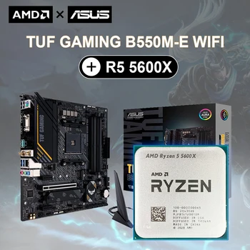 Novi procesor AMD Ryzen 5 5600X R5 5600X + Matična ploča ASUS TUF GAMING B550M-E WIFI Kit DDR4 Micro-ATX B550M B550 PC Gamer placa mãe