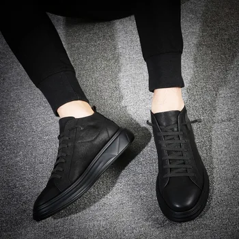 Novi Soft Casual Muške Cipele, Modni Prozračna cipele ravnim Cipelama, potpuno crne Muške svakodnevne tenisice BF-02