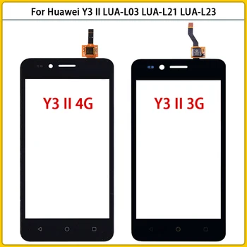 Novi Y3II zaslon Osjetljiv na dodir Za Huawei Y3 II 2 LUA-L03 LUA-L21 LUA-L23 Zaslon Osjetljiv na dodir Kućište Tableta Senzor Prednje Staklo Objektiva Zamijeniti