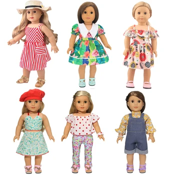 Odjeća za lutke, haljina s lukom, pogodan je za 18 cm 43-45 cm, Dječja igračka, novorođene lutku i pribor za američke lutke