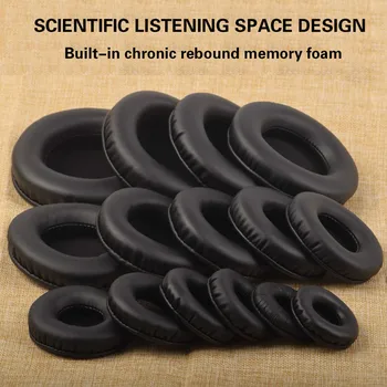 Okrugli jastučići za uši 45 mm 50 mm 55 mm 60 mm 70 mm 75 mm 80 mm 90 mm 100 mm 110 mm jastučići za uši Memory Foam Torbica za vrećice za Uobičajene Slušalice