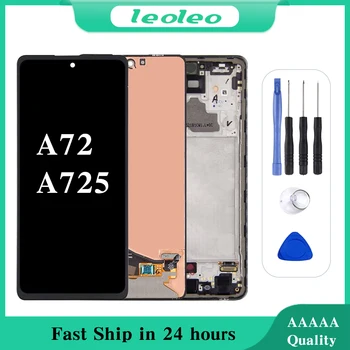 Originalni Amoled LCD ekran Za Samsung Galaxy A72 4G A725F LCD zaslon Osjetljiv na Dodir Digitalizator Skupština Zamjena S Okvirom