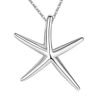 P027 Dionice Besplatna dostava moderan Elegantan nakit srebrne boje šarm Morska Zvijezda Plemenita privjesak lijepa Djevojka Ogrlica Кинсл
