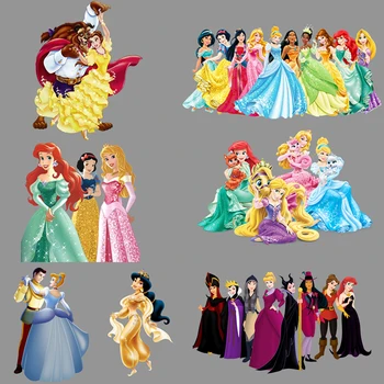 Princeza Disney Snjeguljica Ljepotica i Zvijer Crtani Film Iron Obloge za Odjeću DIY Branded Нашивка za Dječju Odjeću