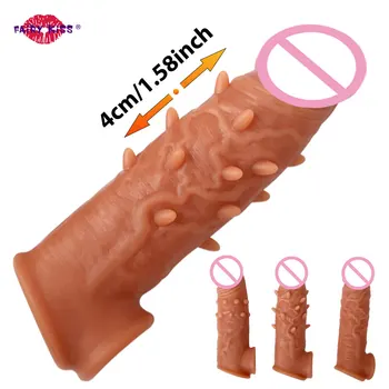 Produžetak Penisa Rukava Za Penis Lanena Mlaznica Seks-Igračke Za Muškarce Kondomi Sa Šiljcima Za Povećanje Penisa Robu Za Odrasle 18+