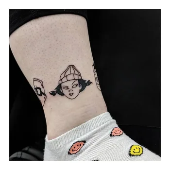 Slatka Internet Meme Privremeni Tattoo Naljepnice Za Muškarce I Žene Wirst Body Arm Art Gležanj Crnci Vodootporan Lažne Tetovaže Flash-Tattoo