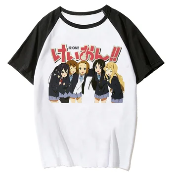 t-shirt k-on top tees, muška japanski kozmetički odjeću u stilu grunge, majica, bijela majica, vintage