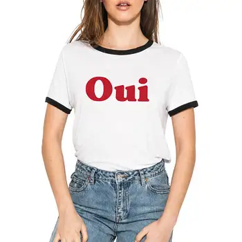 T-shirt Skuggnas Oui S francuskim naslovima U stilu Tumblr, Poklon francuske Ljubavi, Ženska Moda majica, Ljetna Casual Majica za djevojčice, izravna dostava