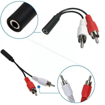 Univerzalni 3,5 mm Stereo Audio Priključak Za 2 Konektora Rca Adapter Aux Utičnicu Pribor Y 3,5 Za slušalice Priključak za Spl Kabel E5r5