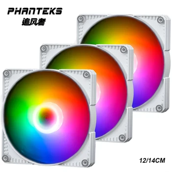 Ventilator Phanteks SK aRGB 12 cm 14 cm, koristi se za kućišta računala, Hladnjak, Podrška za upravljanje rasvjetom matične ploče, 5 U 3PIN, 4PIN PWM, Bijela