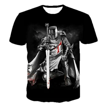 Vitezovi Templari 3D t-Shirt S po cijeloj površini Vitezovi Templari Funky Casual Majica Muška Ženska Hip-Hop Harajuku Ulica Majica t-shirts Majice