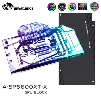Vodeni blok grafičkog procesora Bykski Za Sapphire Radeon RX 6600XT Nitro +/Dataland RX 6600XT 8G X, vodeni hladnjak za VGA RGB MOBO SYNC-A-SP6600XT-X
