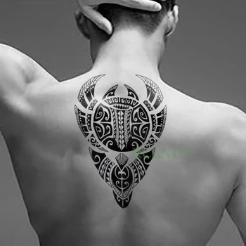 Vodootporno Privremeni Tattoo Naljepnice Plemenski Totem Životinja Rog Geometrija Lažne Tetovaže Flash Tetovaža Stražnja Noga Ruka Trbuh za Žene i Muškarce