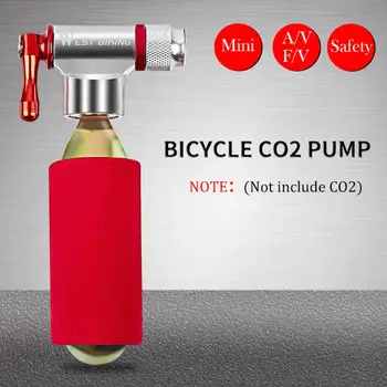 WEST BIKING Mini CO2 Biciklistička Pumpa Portable Aluminijska Legura MTB Cestovni Bicikl CO2 Napuhavanje Ručna Pumpa za Košarku, Nogomet Biciklizma