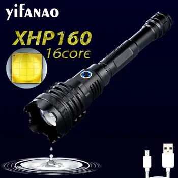 Xlamp XHP160 16 Nuklearna najmoćnije led Svjetiljku od 10.000 mah Usb Punjiva Taktilni svjetiljku IPX5 Vodootporan kao Powerbank