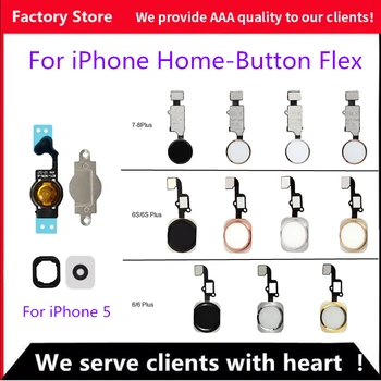 Za iPhone 5 6 6S 7 8 Plus 5S SE 6S Plus Tipka za Povratak Kući s Fleksibilan Kabel Gumeni Naljepnica Bez Otisaka prstiju Touch ID