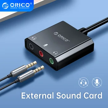 Zvučna Kartica ORICO Vanjski USB Sučelje 3,5 mm Stereo Mikrofon kontrola Glasnoće Zvuka Besplatan Adapter Pogona za Laptop PS4 Headse