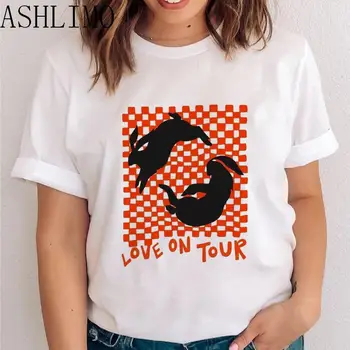 Ženska t-shirt Love On Tour Šahovskoj ploči Zečevi Grafički t-Shirt je Inspirirana Majica Love On Tour Majica Kratkih Rukava Ljetnim Retro Majice
