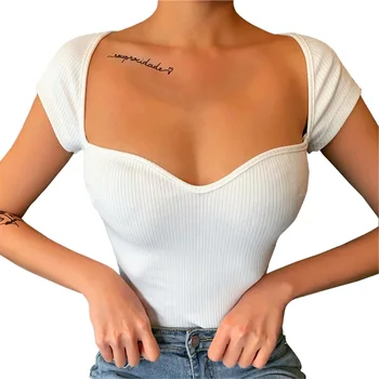 Ženske Ravnici Y-oblika, Tregeri, majica s V-izrez i kratkim rukavima, Oblikovana Ulične ljetne majice